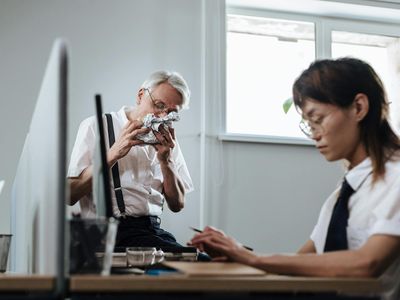 Office worker taking a dynamic break during the day