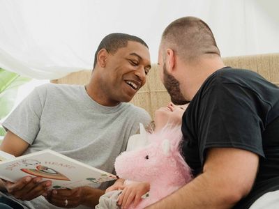 Parents staying active while spending time with family